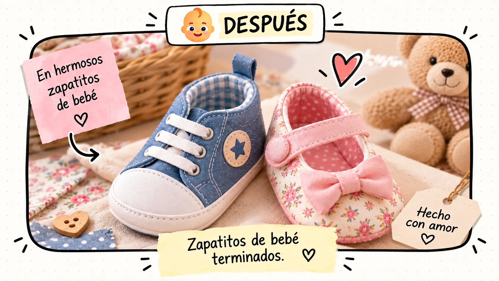 Zapatitos de bebé terminados hechos a mano
