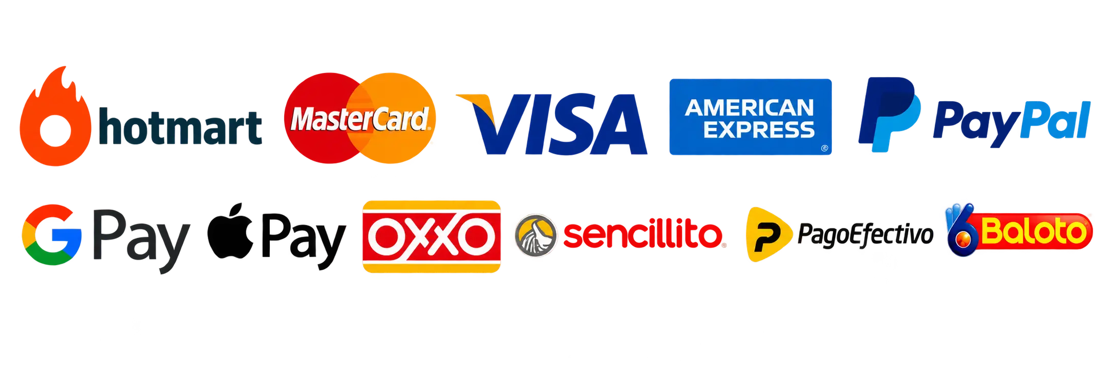 Métodos de pago aceptados